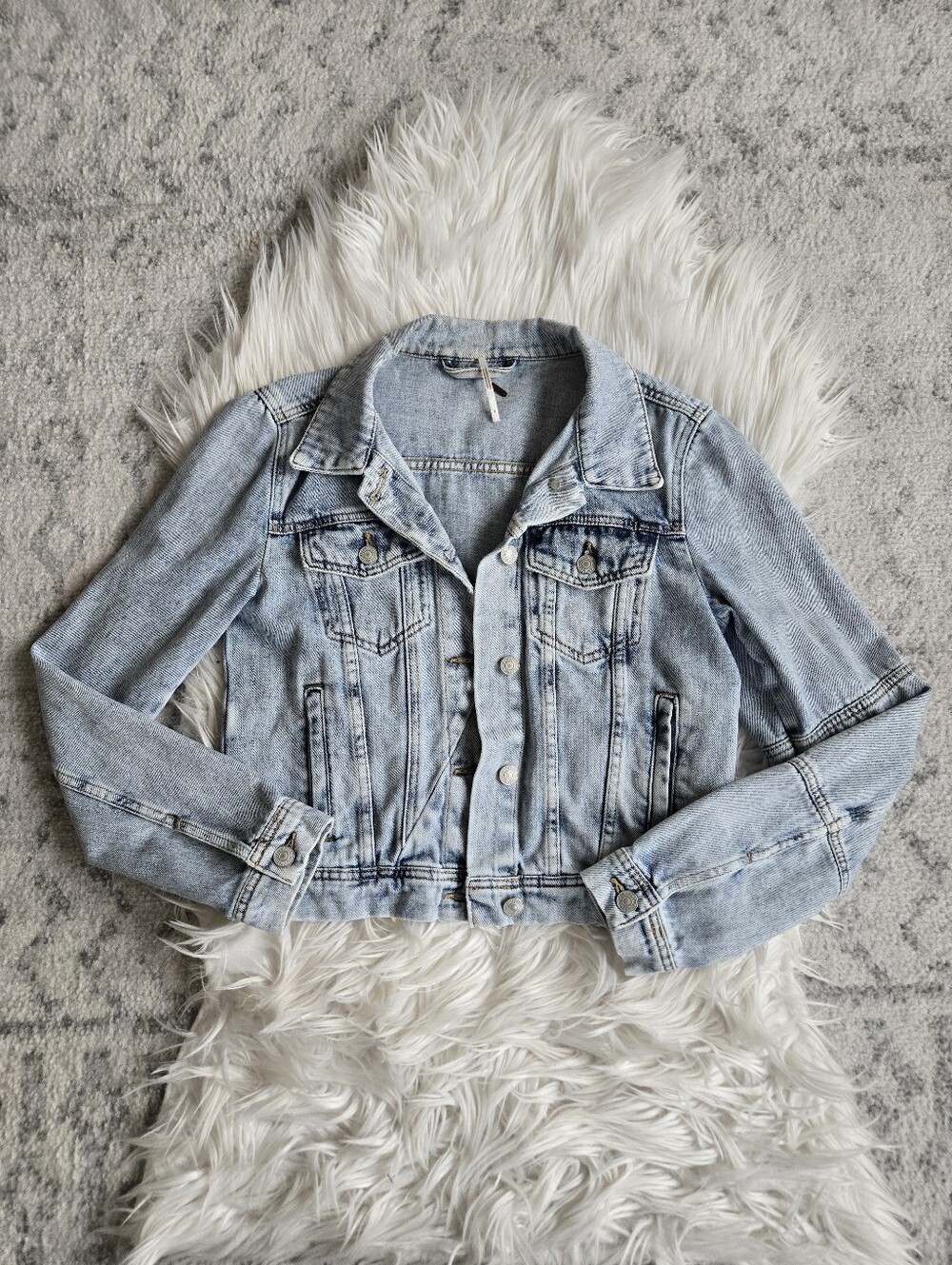 Free People Light Blue Rumors Denim Jacket